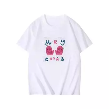 Летняя принтованная свободная повседневная рубашка из чистого хлопка с круглым вырезом и короткими рукавами Футболки мужские S