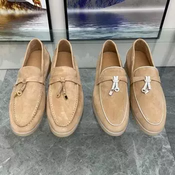 Летняя прогулочная обувь, повседневные мокасины из замши, удобные женские туфли на плоской подошве, с металлическим замком, без застежек, ленивые мокасины для вождения 45