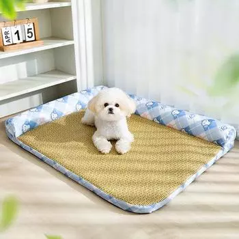 Летняя прохлада Съемный уголок для собачьей будки Четыре сезона Коврик для собачьей кровати Коврик из ротанга Диван для собак Кровать для кошек Наполнитель для кошачьего туалета Коврик для кошек S 45*35