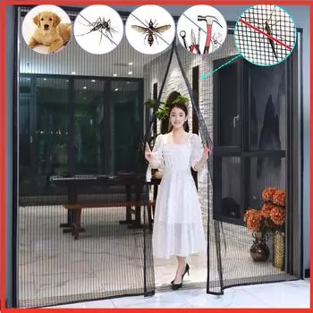 Летняя противомоскитная занавеска для двери, магнитная сетка для дверной занавески, сетка для автоматического закрытия двери, дверная сетка, кухонная сетка для экрана W:70xH:200cm