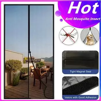 Летняя противомоскитная занавеска для двери, магнитная сетка для дверной занавески, сетка для автоматического закрытия двери, дверная сетка, кухонная сетка для экрана W:70xH:200cm