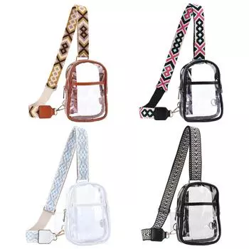 Летняя прозрачная поясная сумка из ПВХ, женские водонепроницаемые прозрачные сумки через плечо, 2024, нагрудная сумка с жаккардовым ремешком, женская универсальная поясная сумка Style 3