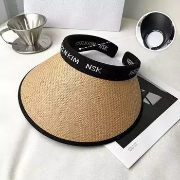 Летняя пустая верхняя шляпа от солнца с защитой от ультрафиолета для женщин и мужчин Кепка с козырьком для улицы Повседневная соломенная шляпа с широкими полями для пляжа и путешествий Для женщин хаки