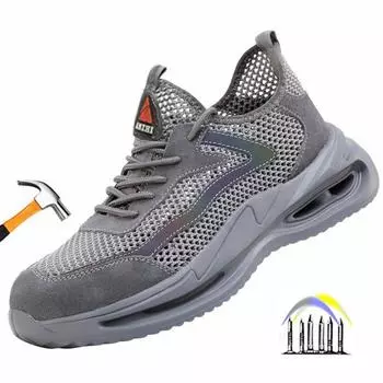 Летняя рабочая обувь Защитная обувь Дышащая защитная обувь Противоударные рабочие кроссовки со стальным носком Защитные ботинки Мужские рабочие ботинки 37