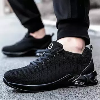 Летняя рабочая защитная обувь на воздушной подушке для мужчин и женщин, дышащие рабочие кроссовки, обувь со стальным носком, защитная обувь с защитой от проколов 39