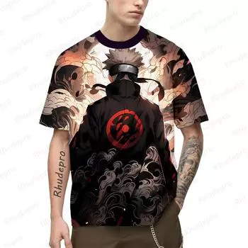 Летняя распродажа, 3D-принт, забавная футболка в стиле аниме, повседневная рубашка с круглым вырезом и коротким рукавом, мужская майка L