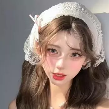 Летняя резинка для волос, повязка на голову, шелковый шарф, тонкий ретро-платок, французский темперамент, кружевной треугольный шарф, женский универсальный