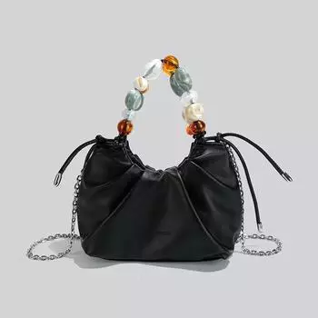 Летняя роскошная сумка на цепочке, женская мода, бисерные плиссированные сумки-облака, текстура, мягкая ПУ сумка через плечо с подарочной коробкой