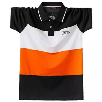Летняя рубашка поло больших размеров с короткими рукавами и футболка с лацканами для толстых мужчин M