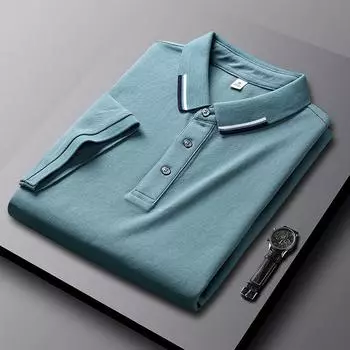 Летняя рубашка поло из двойного пике, деловая, однотонная, с лацканами, тонкая, простая и элегантная футболка M