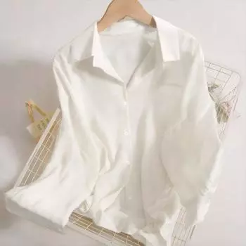 Летняя рубашка с длинными рукавами, женская тонкая свободная куртка, модные универсальные топы, женская верхняя одежда, женские топы S 85-47.5 kg озеро синий