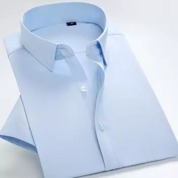 Летняя рубашка с коротким рукавом для мужчин, офисные классические рубашки обычного кроя, мужские S ~ 7XL без переднего кармана S