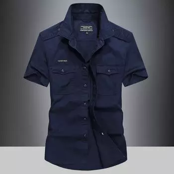 Летняя рубашка с коротким рукавом, мужская молодежная облегающая рубашка, мужская летняя повседневная рубашка, куртка, одежда Tide, удобные и прочные мужские топы, модный тренд M хаки