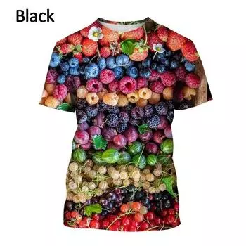 Летняя рубашка с принтом фруктов 3DT, 2022, мужская и женская повседневная футболка с круглым вырезом S белый