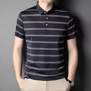 Летняя рубашка свободного кроя с тонкими полосками и лацканами, модная молодежная повседневная хлопковая рубашка M