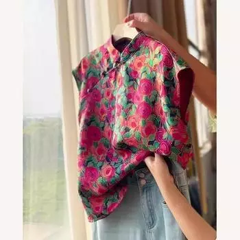 Летняя рубашка Женская футболка с принтом Рубашка Мама Топ без рукавов Тонкий M [Recommended below 50kg]