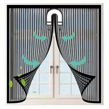 Летняя самоклеящаяся сетка для окон, защита от комаров, защита от летающих насекомых, невидимые сетчатые шторы, съемная магнитная сетка для окон 80x100cm белый