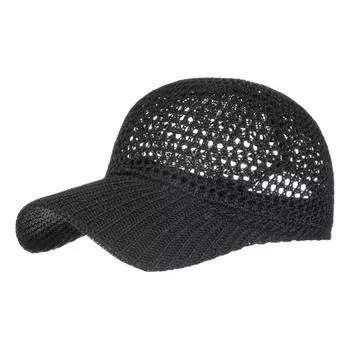 Летняя сетчатая бейсболка для мужчин и женщин, бейсболка-тракер с изогнутым козырьком, быстросохнущая бейсболка для занятий спортом на открытом воздухе, бега чёрный