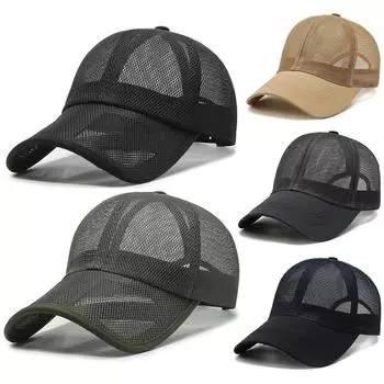 Летняя сетчатая бейсболка унисекс, кепка дальнобойщика, кепка дальнобойщика, мужская шапка для рыбалки, быстросохнущая шапка для бега по гольфу, регулируемая шляпа Snapback