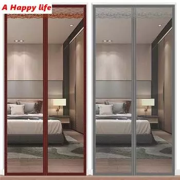 Летняя сетчатая дверная сетка против насекомых, мух, комаров, занавеска на дверь, спальня, кухня, дверной экран, мягкая занавеска на липучке 70x200cm