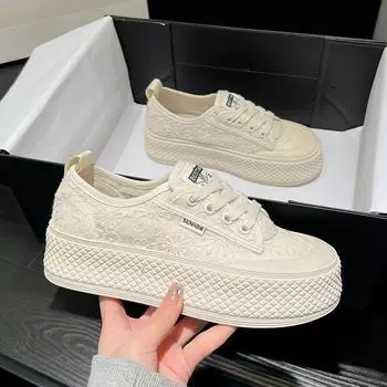 Летняя сетчатая дышащая обувь для рыбалки, женская, увеличивающая рост на 6 см, новая мягкая подошва, нескользящая, кружевная, спортивная, повседневная обувь Borad, женская обувь 35