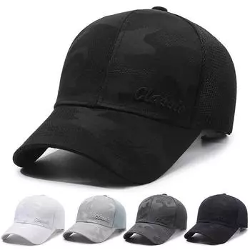 Летняя сетчатая камуфляжная бейсболка для мужчин и женщин, козырек для отдыха на открытом воздухе, универсальная дышащая сетчатая шляпа, солнцезащитный козырек Adjustable тёмно-синий