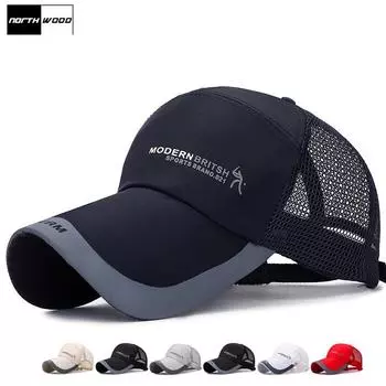 Летняя сетчатая кепка с длинными полями для мужчин и женщин, бейсболки, шляпы с солнцезащитным козырьком, спортивная кепка, шляпа для папы, кепка-дальнобойщик 55-60 cm темно-синий