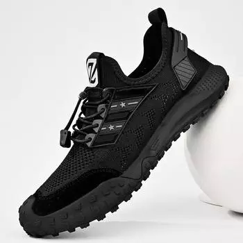 Летняя сетчатая обувь с тонкой дышащей мягкой подошвой, полая повседневная обувь для улицы, нескользящая и износостойкая мужская сетчатая обувь 38