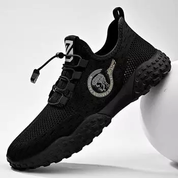 Летняя сетчатая обувь с тонкой дышащей мягкой подошвой, полая повседневная обувь для улицы, нескользящая и износостойкая мужская сетчатая обувь 38