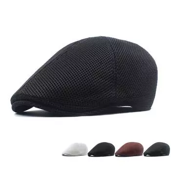 Летняя сетчатая полая передняя кепка, дышащая мужская солнцезащитная кепка газетчика, женский берет, фуражка, плоская кепка, шляпа плюща для водителя, шляпы художников Гэтсби кофейный