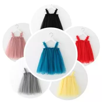 Летняя сетчатая юбка для девочек, юбка принцессы, пышное платье L серый