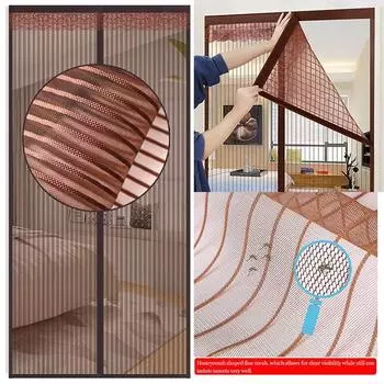 Летняя сетка для двери, магнитная, с автоматическим закрыванием, занавеска для двери, анти-Msoquito, защитная сетка от насекомых и насекомых 70x210 cm белый