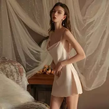 Летняя сексуальная пижама женская ночная рубашка с узором «бабочка» с открытой спиной мини женская ночная рубашка на подтяжках M