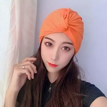 Летняя шапочка-тюрбан для плавания с завязанным узлом, нейлоновая шапочка для купания в горячих источниках, разноцветная шапочка для плавания для женщин темно-синий