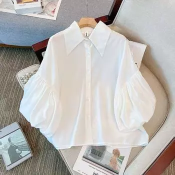 Летняя шифоновая рубашка женская большого размера легкая роскошная шикарная модная свободная рубашка топ M