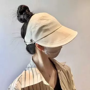 Летняя широкополая шляпа от солнца для женщин, складная регулируемая пляжная шляпа-ведро для отдыха на открытом воздухе, козырьки для защиты от ультрафиолета, рыболовные шапки с хвостиком