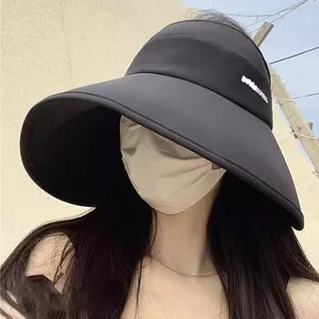 Летняя широкополая шляпа от солнца с открытым верхом для защиты от солнца, женская шляпа от солнца розовый