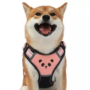 Летняя шлейка для больших собак, дышащая сетка, милый жилет для собак, поводок с тяговым тросом, не тянет, устойчив к побегу, шлейка для маленьких собак L(15-22.5kg) чёрный