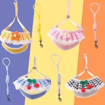 Летняя шлейка для кошек с цветущей вишней и ошейником - конструкция, препятствующая выскальзыванию, для гуляющих кошек и маленьких собак Small