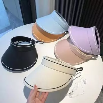 Летняя шляпа для защиты от солнца, женская шляпа с большими полями, закрывающая лицо, шляпа от солнца с открытым верхом, солнцезащитная шляпа с защитой от ультрафиолета average size