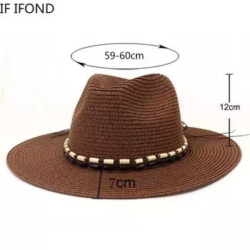 Летняя шляпа для женщин, большой размер 60 см, панама, пляжная шляпа от солнца, уличная праздничная соломенная кепка с защитой от ультрафиолета, соломенная кепка sombreros de mujer 52-54cm kids