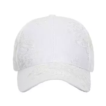 Летняя шляпа из шелковой сетки, дышащая кружевная вышитая жесткая бейсболка для путешествий и покупок белый