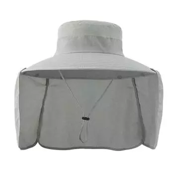 Летняя шляпа от солнца 2 в 1 UPF50 + для женщин и мужчин, дышащая сетчатая шляпа Boonie с клапаном на шее, мужская кепка для рыбалки и пешего туризма, панама