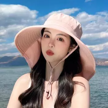 Летняя шляпа от солнца с хвостиком, детская корейская версия, модная шляпа-ведро с большими полями, модная зелёный