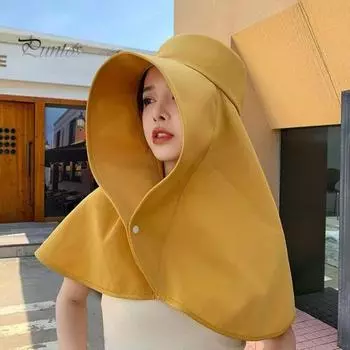 Летняя шляпа от солнца с шалью, большими полями, полной защитой от ультрафиолета, быстросохнущая, регулируемая посадка, шляпа для приключений на свежем воздухе розовый