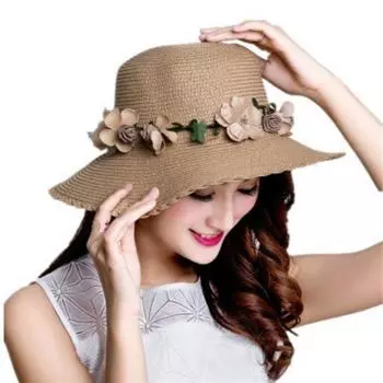 Летняя шляпа от солнца, женская элегантная шляпа, женские винтажные шляпы, соломенная пляжная шляпа света кофе