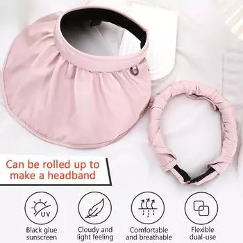 Летняя шляпа-ракушка с защитой от ультрафиолета, двойное использование, солнцезащитная кепка-обруч для женщин, складная широкополая кепка-ведро для отдыха на природе, пляжная