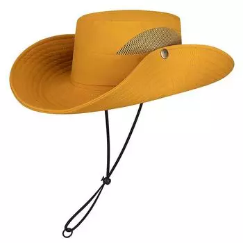 Летняя шляпа рыбака для походов на открытом воздухе с большими карнизами, быстросохнущая, для кемпинга, для рыбалки, для отдыха на природе жёлтый