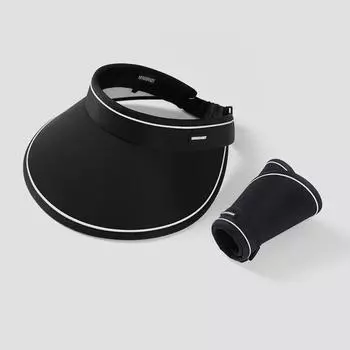 Летняя шляпа с большими полями и пустым верхом для защиты от солнца для женщин, солнцезащитная шляпа с защитой от ультрафиолета, солнцезащитная шляпа для показа лица чёрный