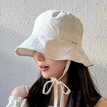 Летняя шляпа с пряжкой, куполообразный верх с загнутым краем, ветрозащитный ремешок на шнуровке, защита от солнца, анти-УФ-декоративная кепка для отпуска, пляжного стиля, сплошная цветная уличная кепка зелёный